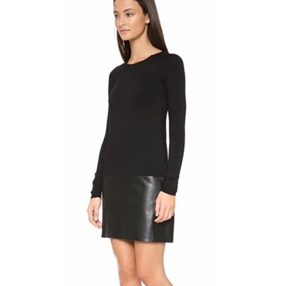 Bailey 44 Sedgwick Vegan Leather Drop Waist Dress Black